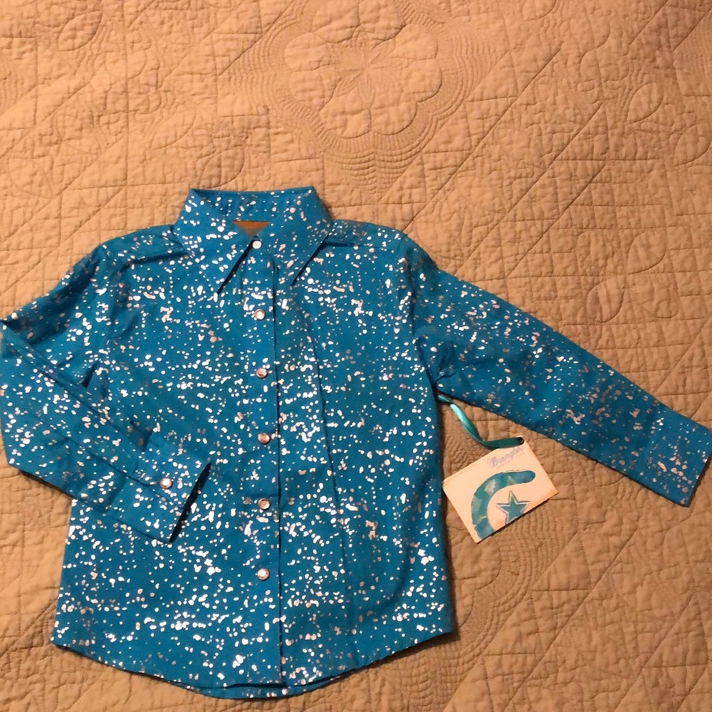 Wrangler girls blue western shirt XXS